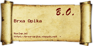 Brxa Opika névjegykártya